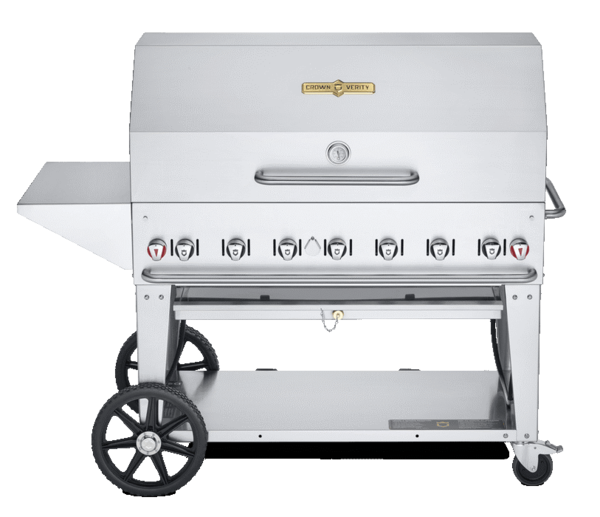 48" Mobile Grill w/ Roll Dome & Removable End Shelf - Natural Gas