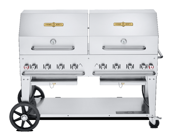 60" Mobile Grill w/ Roll Dome & Removable End Shelf - Natural Gas