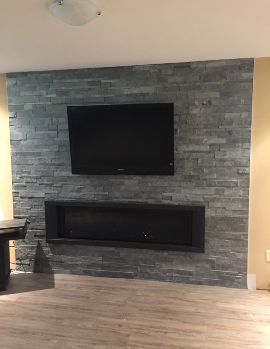 Linear Fireplace w/ Bespoke Stonemasonry